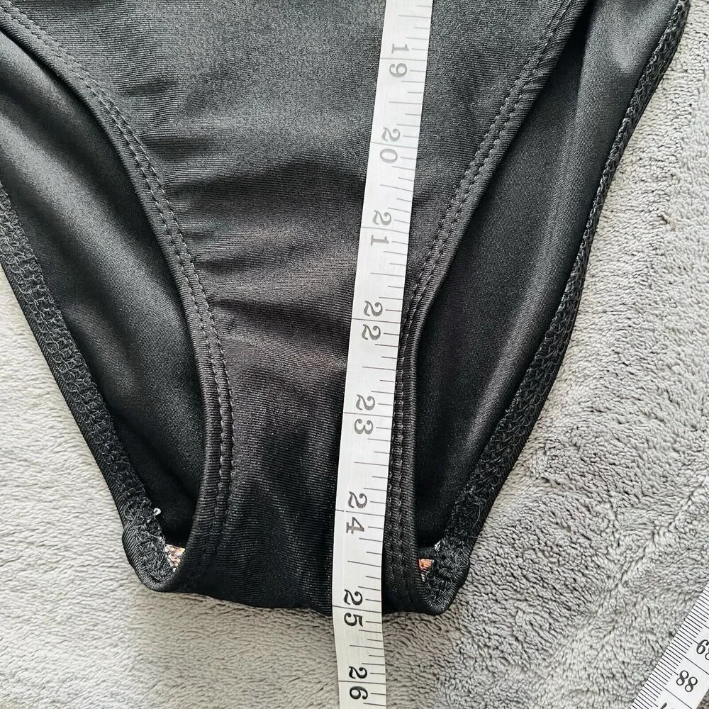 Yang Zi Gang Black Fiesta Mexican Embroidered One Piece Swimsuit Large High - Picture 8 of 9